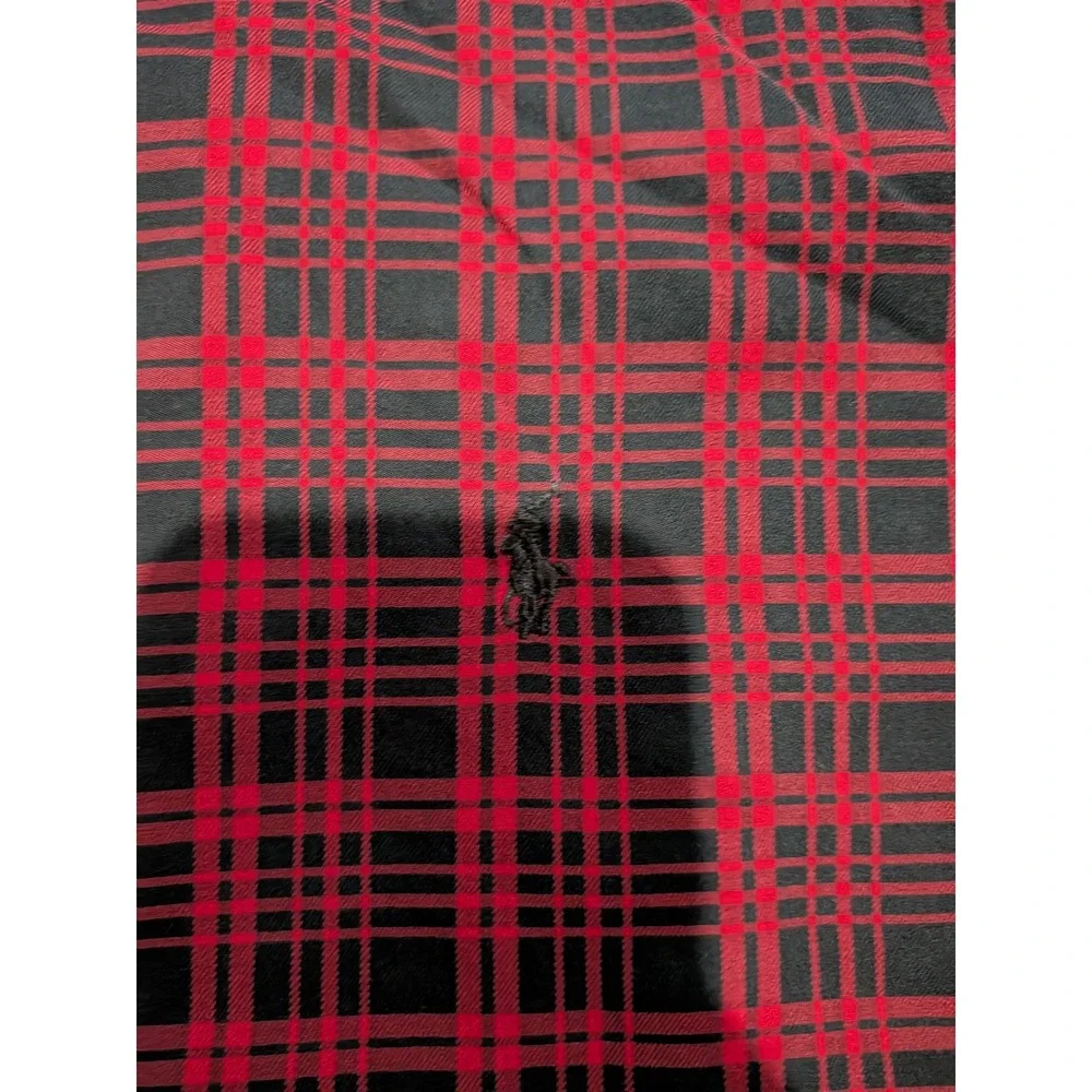 Polo Ralph Lauren Mens XL Blake Red Black Plaid 100% Cotton Button Down Shirt